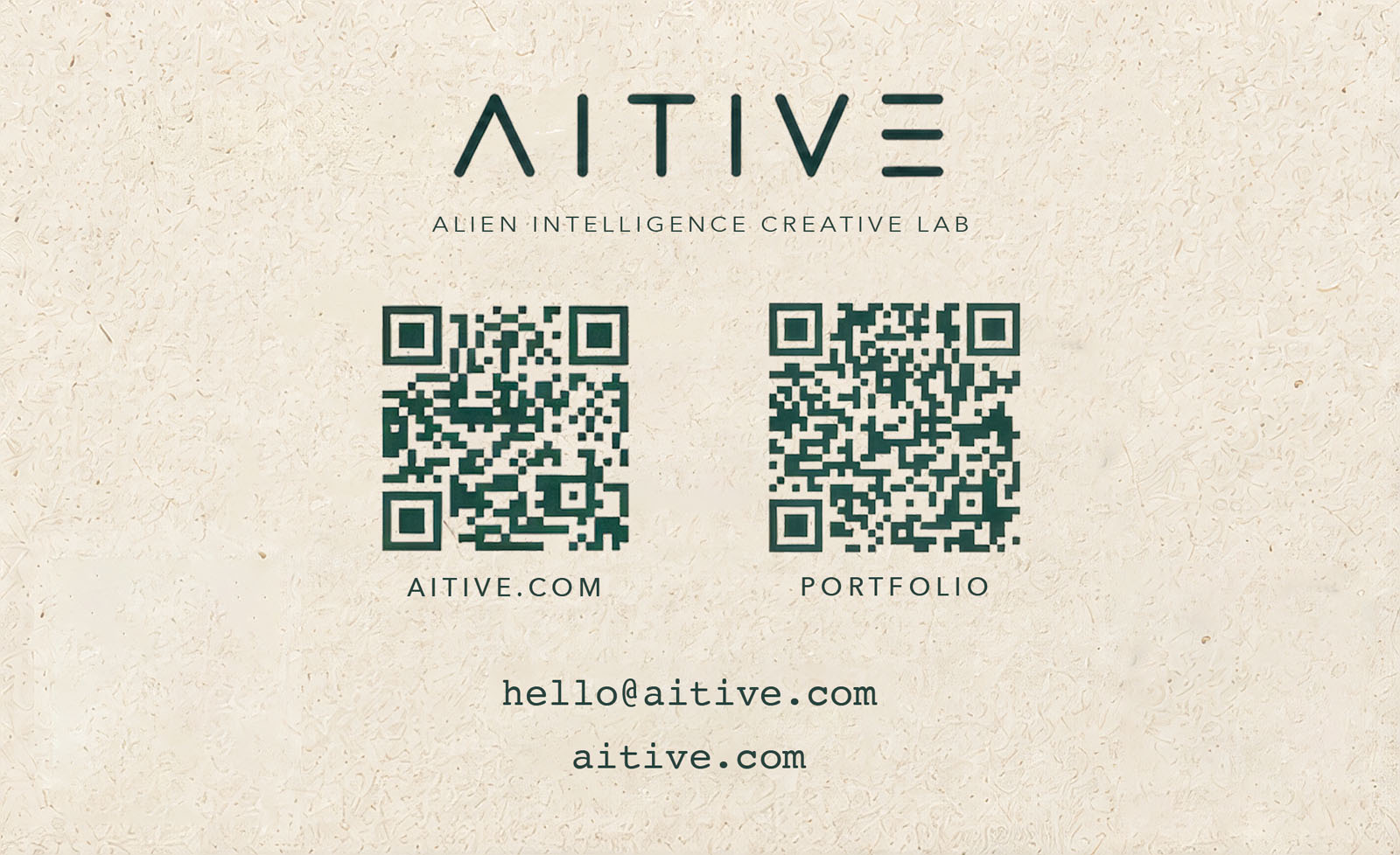 AITIVE 실물 명함 앞면